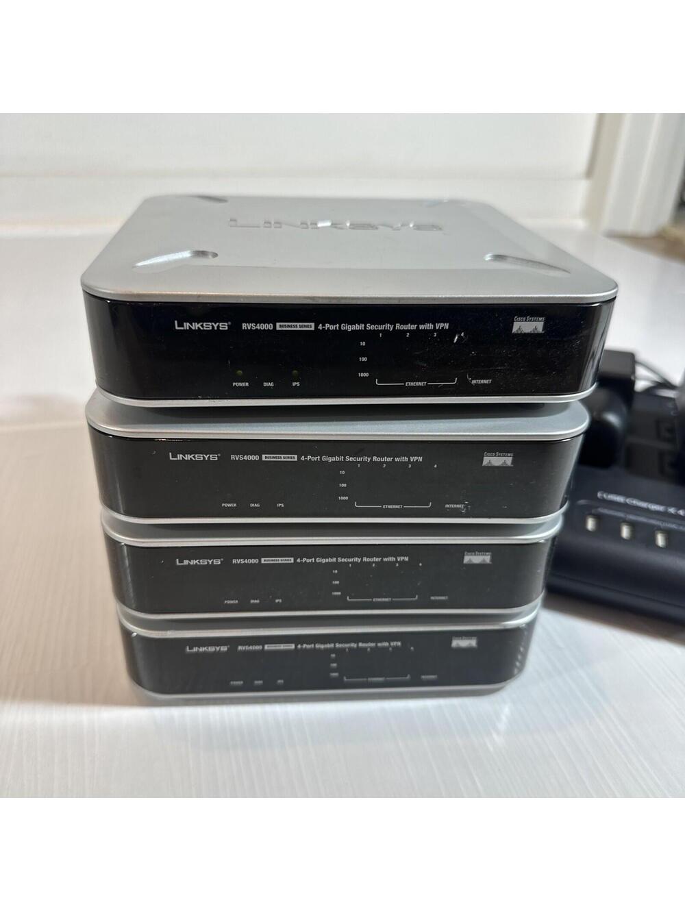 Lot Of 4 Cisco RVS4000 Small Business 4-Port Gigabit Security Router w/ VPN